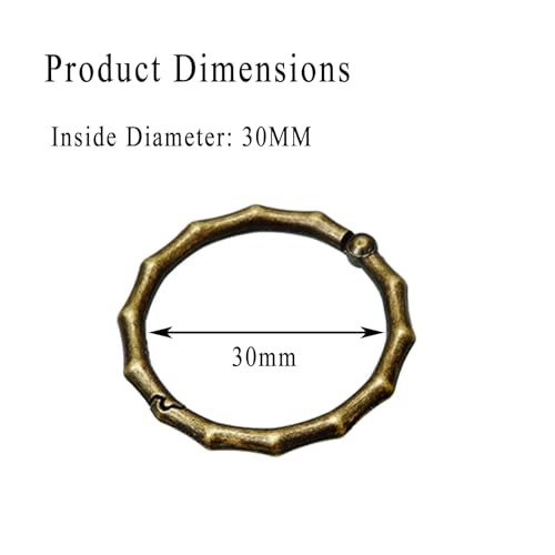 Binder Rings, 9 Pack Metal Book Binder Rings 20mm/30mm Inner Diameter Loose Leaf Hanging Small Cards(30mm)