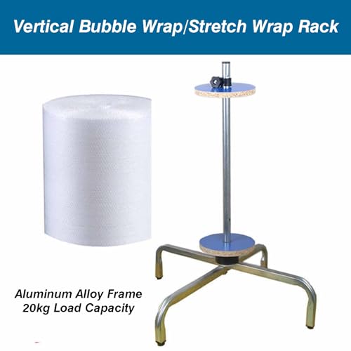 Vertical Bubble wrap roll Holder, Bubble Wrap Roll Dispenser Stretch Film Silver Width 40-150cm(Width 40cm)