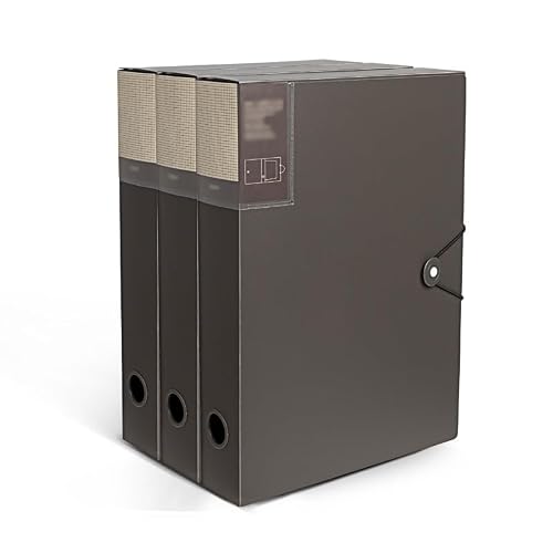 Filing Envelopes 3 Pcs Thickened File Box Large Capacity A4 Folder with Rope Buckle Information File Organizer for Office, School, Hospitals Plastic Folders(Black)