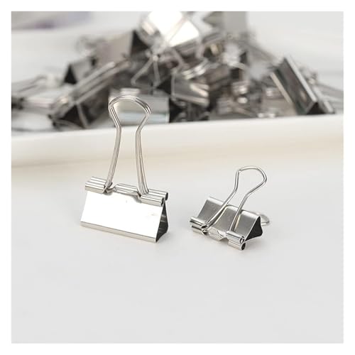 Paper Clips，Bulldog Clips， 100Pcs Binder Clips, Silver Long Tail Clip Office Stainless Steel Stationery, 19mm Paper Binder Clamps, Photo Document Clip, Bill Office Data Clip Office Stationary