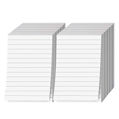 Memo Pads, White, With Black Lines – Lined Paper Notepads, Scratch / Writing Pad for Planning, To-Do Lists, Appointments, Reminders, Home, Office – 50 Sheets Per Pad, 10 Pads per Pack – 8.5" x 5.5"