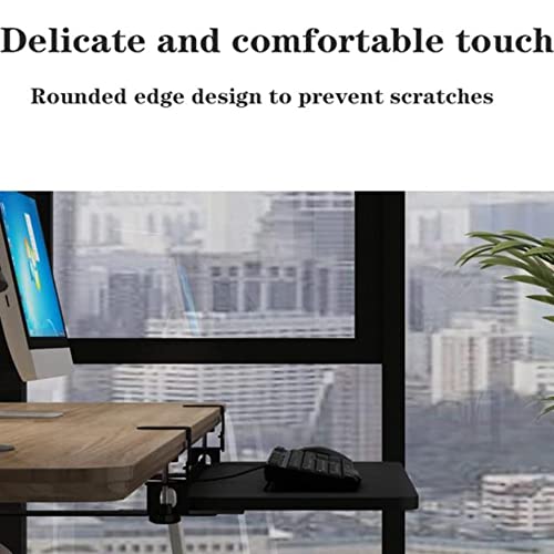 FKHFTI Keyboard Drawer with C Clamp Rotating Keyboard Tray Under Desk Ergonomic Mouse Keyboard Extender Platform 21Inch 26Inch Keyboard Stand-Easy Install/White/65Cm (Black 52Cm)