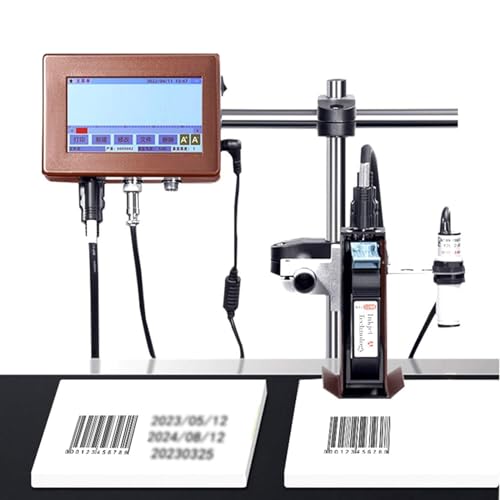 XAWSOP 12.7mm/25.4mm Industrial Inkjet Printers, Small Printer Inkjet Coder, Automatic Coding Machine Expiry Date Printer Online Inkjet Printer Thermal Inkjet Printer,One Color-25.4mm