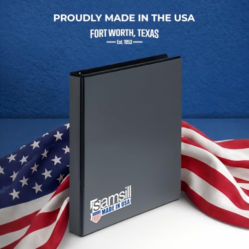 Samsill Durable 1 inch 3 Ring Binder, D Ring Binder, Customizable Clear View Cover, Basic Assortment, 12 Pack