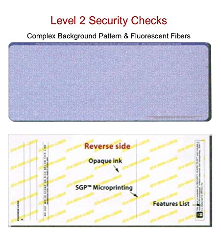 Zapco High-Security Check Paper, Blue w Complex Background Pattern, 8-1/2" x 11", Microperfed with 1-Up Check, 12 Security Features - PACK OF 100 SHEETS