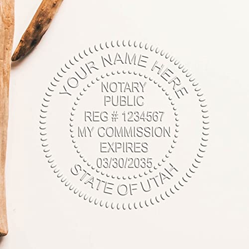 Heavy Duty Utah Notary Embossing Seal, Long Reach Desk 1-5/8 in Stamp UT
