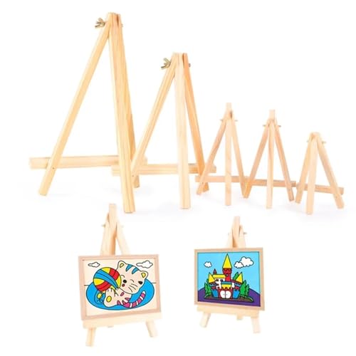 Sturdy 10/20pcs Wood Mini Easel Frame Tripod Display Meeting Wedding Table Name Card Stand Holder Painting Craft(8x15cm,10pcs)