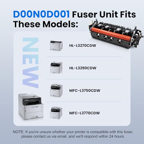 D00N0D001 Fuser Unit Kit Replacement for Brother HL-L3270CDW HL-L3290CDW MFC-L3750CDW MFC-L3770CDW Laser Printer, OEM D00N0D001 Fuser Kit, D00N0D001 Fuser (Fixing) Unit - 115V 150K Pages Yield