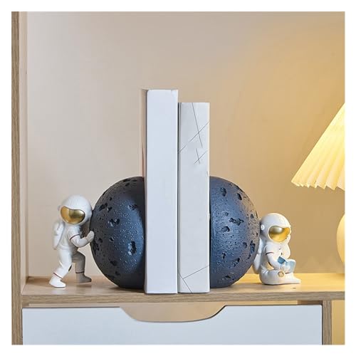 Book Organizer Bookends Resin Multifunctional Book Stopper Binder and Dividers School Supplies and Office Bookshelf(Gris)