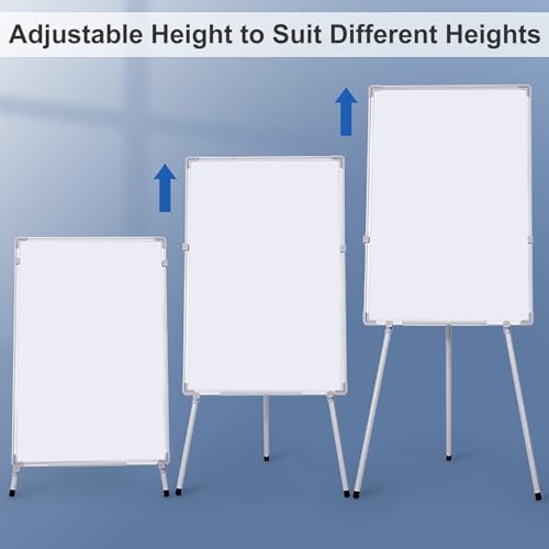 TRUNXUCL Dry Erase Board Double Sided, Standing Whiteboard, Magnetic White Board with Stand, Tripod Height Adjustable(Green,70x100cm/27.5x39in)