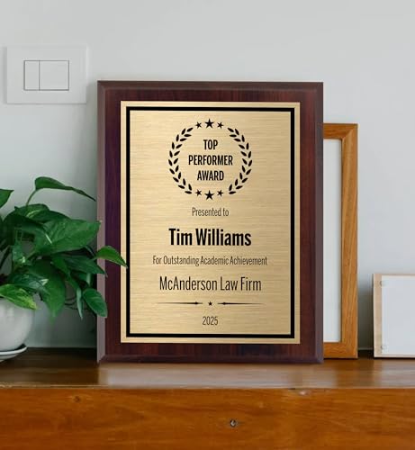 Award Plaques Personalized with Your Text and Title - Engraved Plaque Customized for Employee Appreciation, Recognition, Retirement, Service, Thank You, and more - Custom Awards for Employees, Co-Worker, Friends - Choose Your Size: (7x9 Gold/Black)