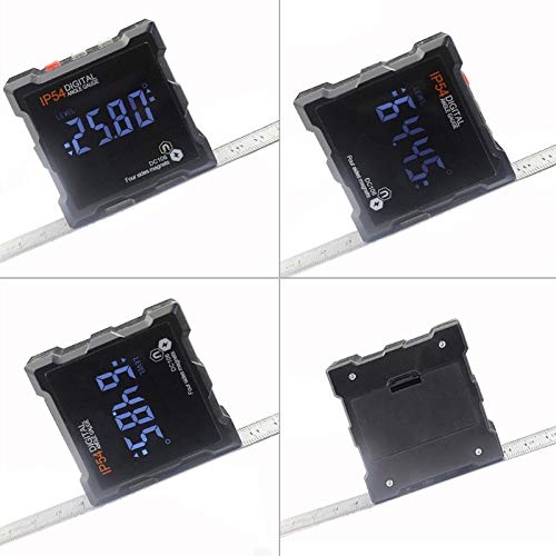 TEOYETTSF Electronic Protractor Digital Inclinometer 0-360 Degree IP54 Digital Bevel Box Angle Gauge Meter Magnets Base Measuring Tool