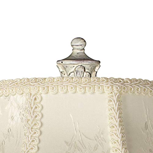 Regency Hill 60" Tall Scallop Shade Antique White Traditional Floor Lamp