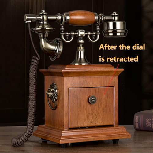 QUANGJN Retro Rotary Phones for Landline, Corded Desk Phone, Vintage Old Fashion Rotary Telephone with Classic Ringer & Redial Function for Home Office Cafe Bar Star Hotel Decor,Yellow