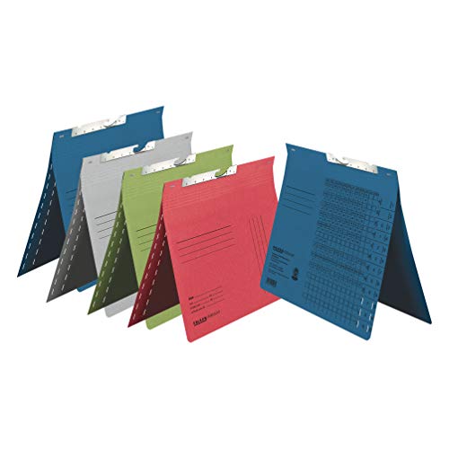 Original Falken Pendular Pendulum File Pack of 25 Made in Germany Recycled Cardboard Double Fold with Commercial Binding and Government Binding and Slot Punching for DIN A4 Blue Stapler