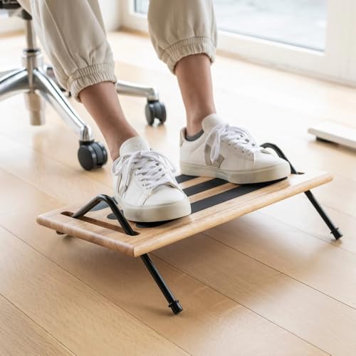 Humanscale FR100 Ergonomic Foot Rocker Footrest Machine, Wood and Metal, Adjustable Tilt