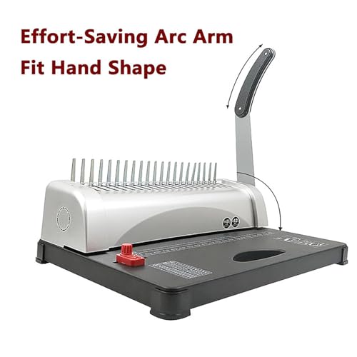 XIVUIFOI Rubber Ring Clamp Binding Machine,21 Hole Comb Binding Machine,12 Sheets Punched Simultaneously,Binding 450 Pages,Adjustable Punch Hole Position Margin