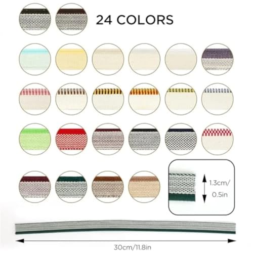 Superhao Book Headband 48Pcs Book Binding Headbands24 Colo Cotton Headband Decor Ribbon for Bookbinding for Beginners