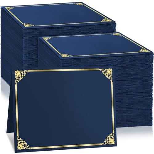 150 PCS Navy Blue Diploma Covers 8.5x11 Certificate Holders Bulk Document