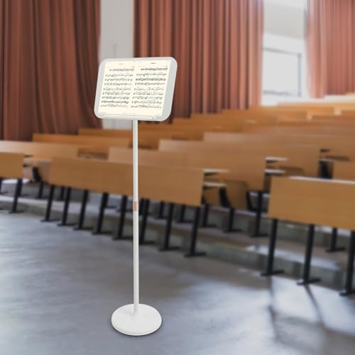 Floor-Standing Lectern - White, Multi-Function Sheet Music Stand, Floor Stand for Speech Presentation, Adjustable Height and Angle Music Stand, for Home, Office, School
