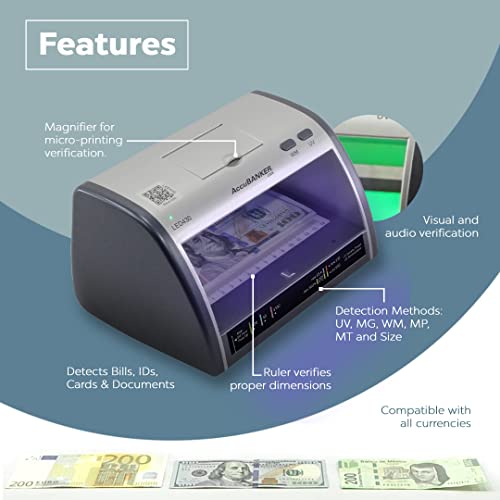 AccuBANKER LED430 Cash and Card Counterfeit Detector, 6 Point