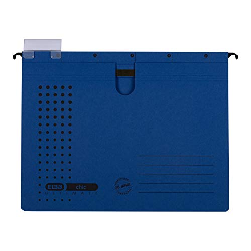 Elba Chic Ultimate 85741AZ Suspension File Folder Thumb Hole Loose Leaf System Pack of 25 Anthracite Suspension File Chic Ultimate®, Commercial Filing Dark Blue