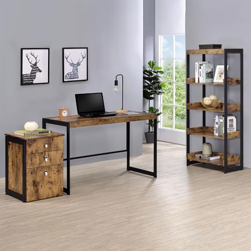 LOONGYOON 3 Drawer Wood Vertical File Cabinet for Office Home School Versatile Filing Organization Storage Cabinets Under Desk Office for Letter Size Printer Stand Assembly Required Antique Nutmeg