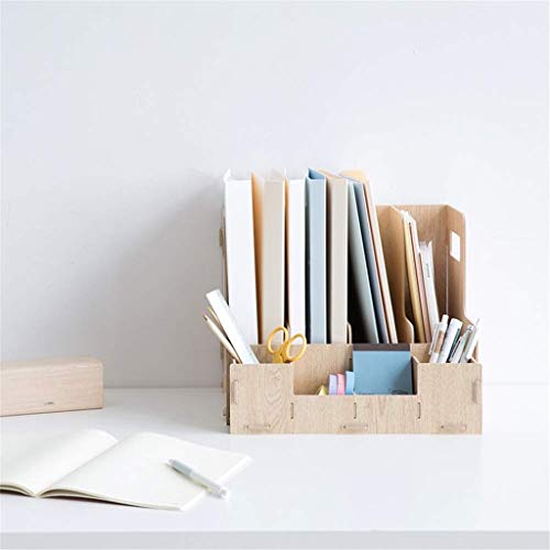 Wood Desk Organizer with Drawer,Office Supplies File Letter Sorter Document Folder Tray Pen Holder,Storage Shelf Rack