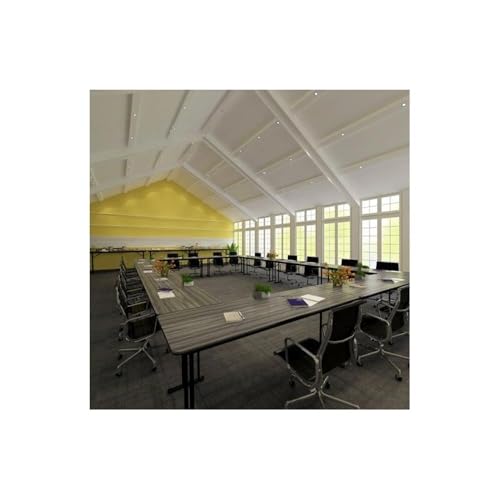 Pemberly Row 24" W x 72" D Deluxe High Pressure Lab Table, Black Granite Finish, Laminate Top and Steel Legs, Durable Anti-Scratch Work Surface for Laboratory or Utility Use