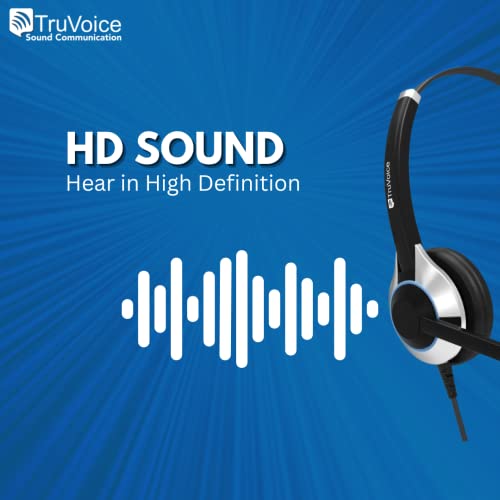 TruVoice HD-350 USB Deluxe Headset for The Office or Call Center – Works with All VoIP Phone Systems – Noise Canceling Microphone and HD Speakers