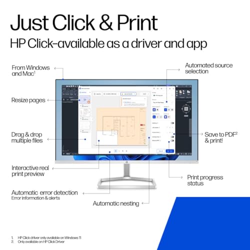 HP DesignJet T870 Large Format 24-inch Plotter Printer, for Easy & Secure Multi-Size Prints. Includes 2-Year Care Pack with Onsite Support (AM0X9H)