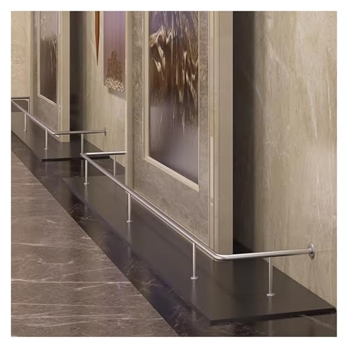 Bar Counter Footrest Guardrail L 3 5 7 9 11 13 15 17 19ft, Home Kitchen Island Leg Support Pole, Commercial Pub Foot Rest Rail Hardware(Silver,L 3ft/91cm)