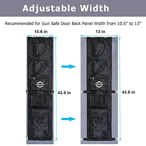Raymace Gun Safe Door Organizer,10.6W*43.5H Inch Door Panel Organizer