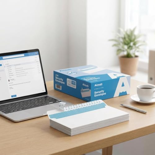 Aimoh #9 Double Window Security Envelopes, Self Seal Letter Size, 500 Ct