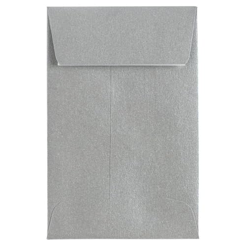 LUXPaper #4 Coin Envelopes | 3'' x 4 1/2'' | Silver Metallic | 80lb. Text | 1,000 Qty