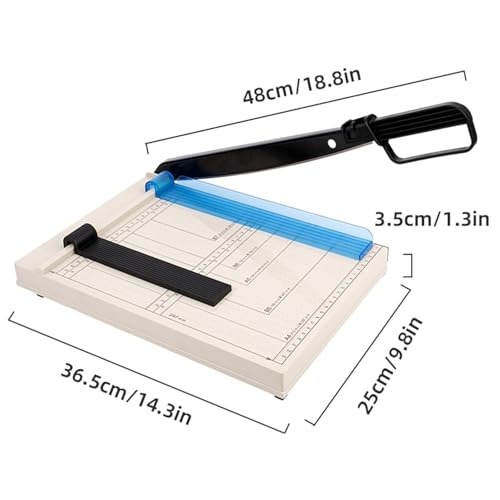 TsoLay A4 Paper Trimmer, 12" Cut Length Guillotine Paper Cutter with Safety Guard and Blade Lock, 12 Sheet Capacity, Durable Metal and ABS, Lightweight Easy to Use for Home or Small Business