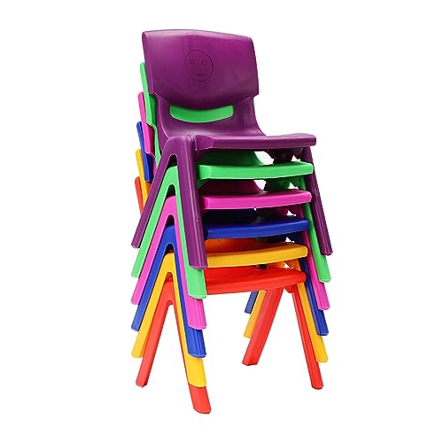 Beuioslyr 6 Pack Stackable School Chairs, Heavy Duty 220lbs Capacity Plastic Chairs, Kids Flexible Seating for Classroom Elementary, School, Daycare, Outdoor, Classroom Furniture (H: 20.47in)