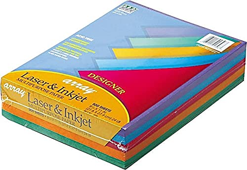 Pacon 101346 Array Colored Bond Paper, 24lb, 8-1/2 x 11, Assorted Designer Colors, 500/Ream