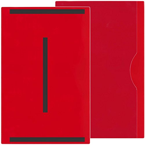 StoreSMART® Plastic File Jackets - Legal Size 8.5" x 14" - Magnetic Back - 100-Pack - Red - FJ2390ML-R-100