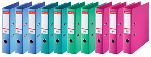 Esselte 624178 Ring Binders with Standard Spine 75 mm Pack of 10 Assorted Fashion