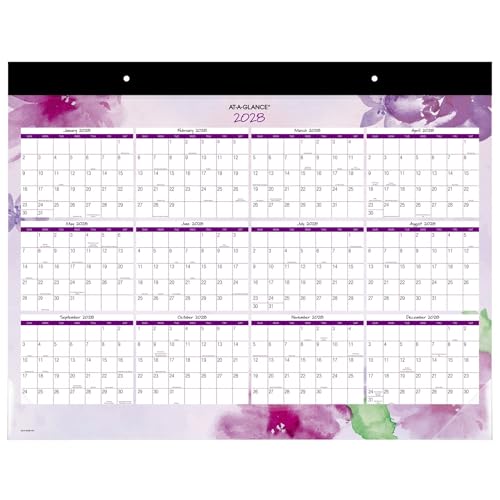 AT-A-GLANCE® Beautiful Day 2027 Monthly Desk Pad Calendar, Standard, 21 3/4" x 17"