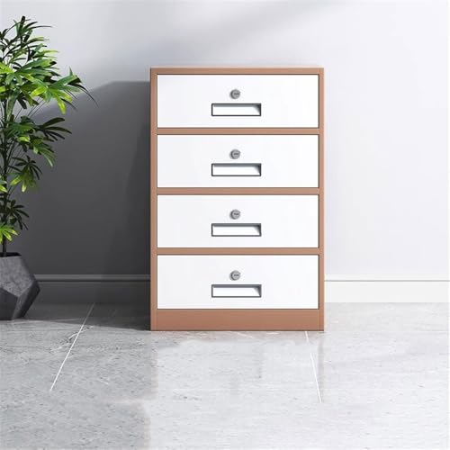 Filing Cabinet Thickened Steel Plate File Cabinet Multifunctional 4 Drawer Cabinet Office Data File Storage Cabinet,65cm Drawer Cabinet(Brown)