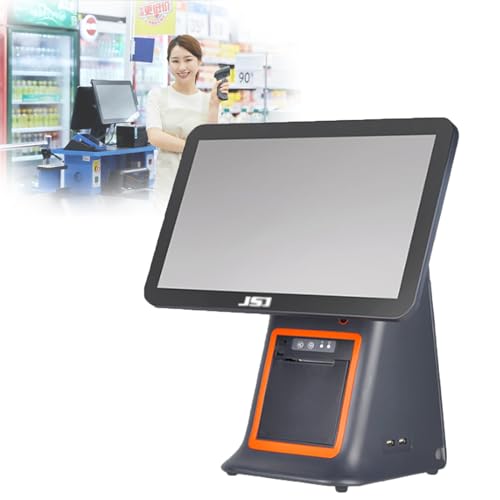 MINHUIJIHUI Mobile Tablet Pos Cash Register Monitor, 15.6in Square Terminal, Touch Screen Pos Systems, Point of Sale System for Small Business, Restaurant,Black