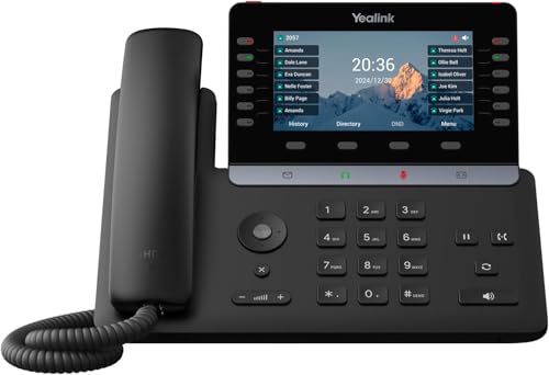 YealinkSIP-T85W (1301220) Wi-Fi IP Phone - 16 SIP Accounts - 5.5-Inch Color LCD Display - Dual-Port Gigabit Ethernet, PoE, Power Adapter Not Included