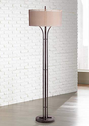Franklin Iron Works Tristan 64" Tall Rustic Modern Bronze Floor Lamp