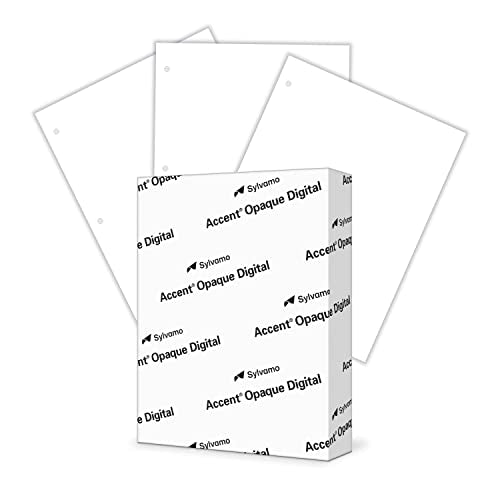 Accent Opaque White Printer Paper, 8.5” x 11” 28lb Bond/70lb Text Copy Paper, 3-Hole Punched – 500 Sheets (1 Ream) – Premium Smooth Finish Computer Paper, 97 Bright, 104gsm, White Copy Paper – 188010R