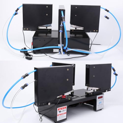 JOSBY Electric Digital Display Saddle Stapler, T Type Three Heads Rapid Stapler Machine, Pneumatic Booklet Stapler with Yield Counter, Adjustable Positioning Plate&Pop-up Nail Slot, for Publishers