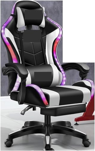 XYIANG Office, Gaming,Computer,Leather Office Light Gamer Swivel Gaming (RGB Pedal01 One Size)