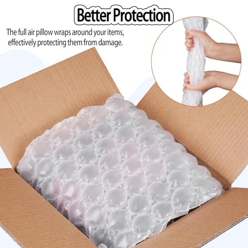 PweKzxt Packing Film Inflatable Perforated,Strong Bubble Wrap,Air Cushion Film Machine Required,Uninflated, 985ft/300m/Roll,Bubble Wrap Alternative Nomachine-20cm*300m*2