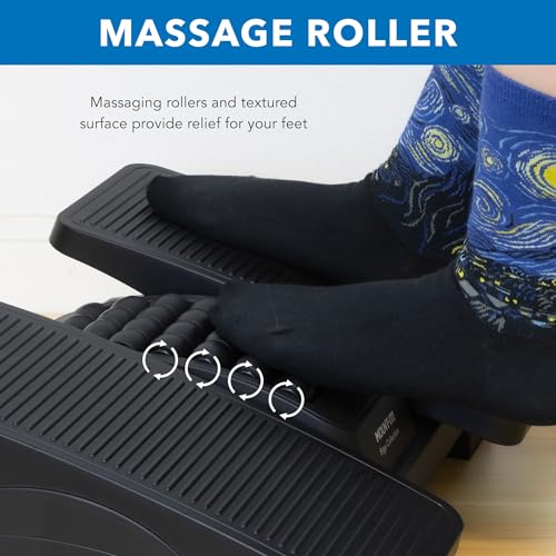 Mount-It! Foot Rest Under Desk, Dual Independent Pedals, Roller & Tilt